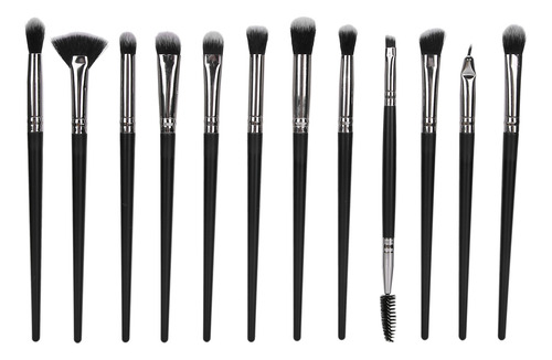 Juego De 12 Brochas De Maquillaje De Nailon En Polvo Para Co