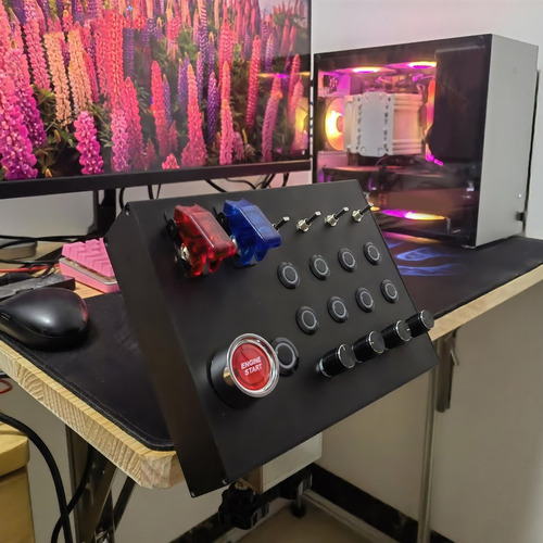 Caixa De Botões Central Universal Pc Simracing Para Euro Tru
