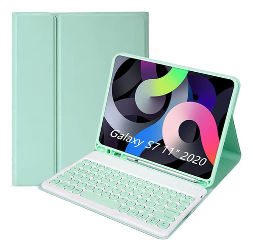 Funda Libro Con Teclado Desmontable Para Galaxy Tab S7 Ve...