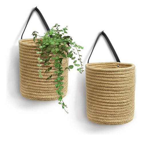 ~? Goodpick 2pack Cesta Colgante De Yute - Pequeña Cesta De 