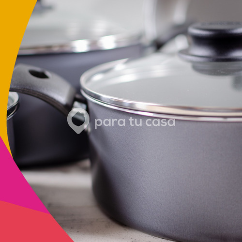 Imagen 2 de 10 de Ollas Tramontina Bateria De Cocina Set 7 Piezas Turim Teflon
