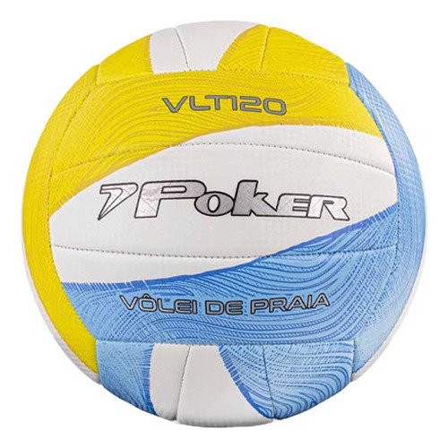 Bola De Volei Praia Poker Training Vlt 120 Cor Amarelo/azul