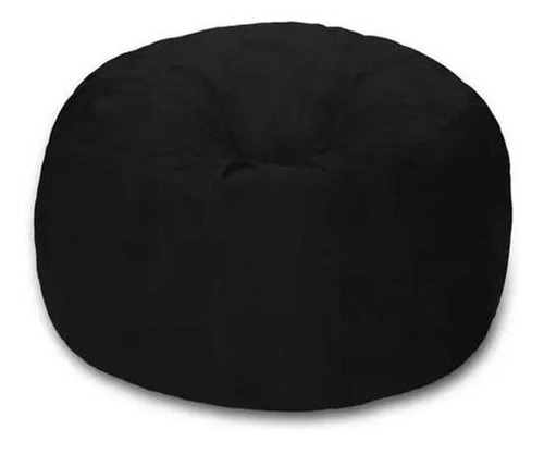 Puff Cama Gigante Redondo Suede 100x40 Com Enchimento Sala Cor Preto