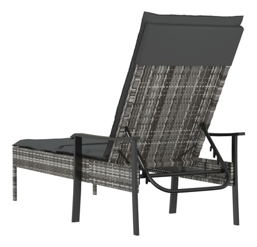 Minerwall Sun Lounger With Cushion Gray Poly