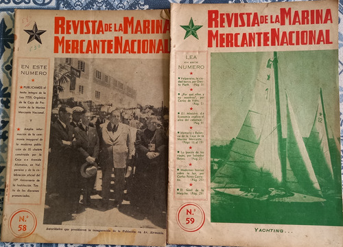 Revista De La Marina Mercante Nacional N°58 Y N°59 Año 1947