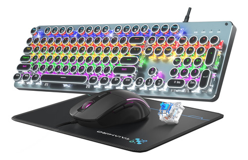 Conjunto De Teclado E Mouse Typewriter Mechanical Gaming Tai