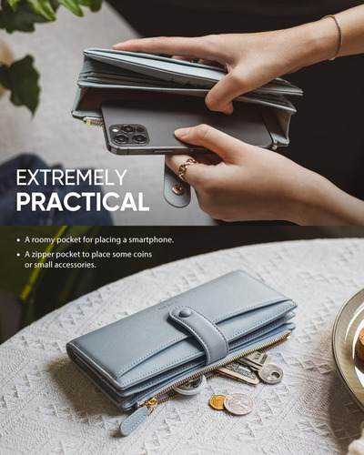 Ultra Slim Thin Cuero Billeteras Mujeres Bifold ...