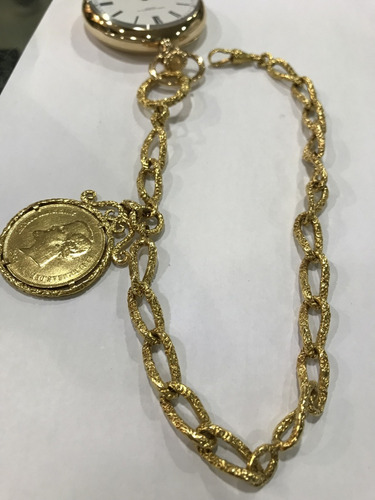 Corrente Pingente Moeda Ouro Impperio Ouro 22k, Peso: 97gr.