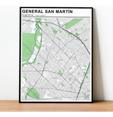 Mapa Partido General San Martín 80cmx61cm