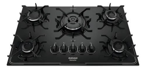 Cooktop a Gás Itatiaia 5 Bocas Tripla Chama - Trempes de Ferro Fundido (8 pontos de apoio)