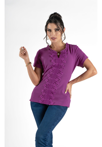 Blusa Dama Morado Manga Corta Mundo Terra 155132