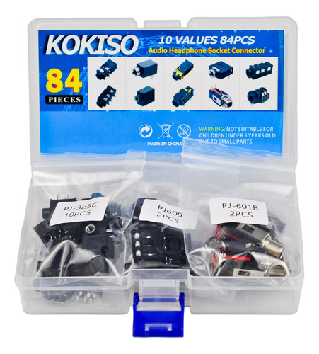 Kokiso 10 Valores 84 Unids Estereo Hembra Audio Socket Kit S