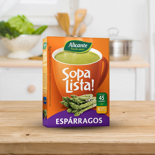 Alicante Sopa Lista Instantanea Esparragos X 4 Sobres