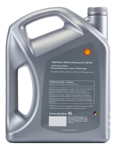 Aceite Shell Helix Hx8 Pro Av 5w40 Vw Fox X 4 Litros