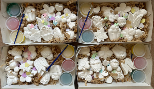 Box De Arte Infantil 60 Figuras Yeso Ceramico