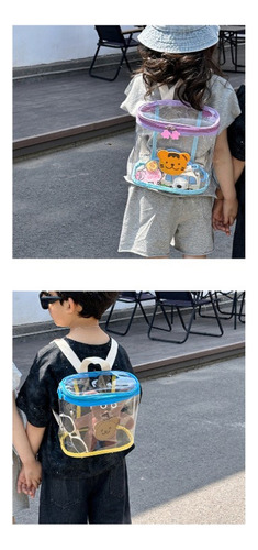 Mochila Impermeable Transparente Con Dibujos Animados De Conejos Para Niños