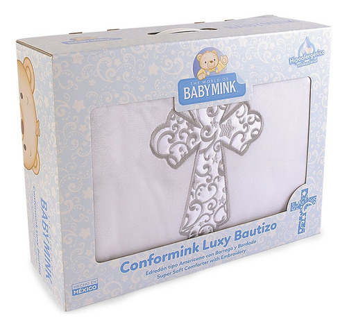 Baby Mink Conformink Luxy Bautizo Edredon Con Borrega