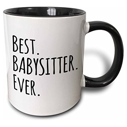 Taza Best Babysitter Ever, 11 Oz, Color Negro