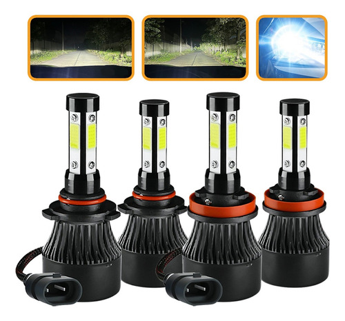 Kit De Focos Led De 4 Lados 12000lm 9005 H11 Para Chevy