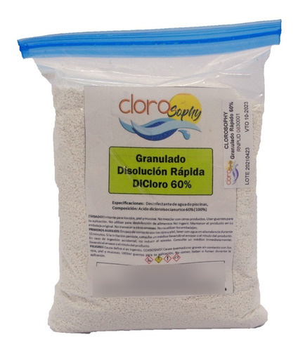 Cloro Granulado Disolucion Rapida 60% Dicloro X 1kg