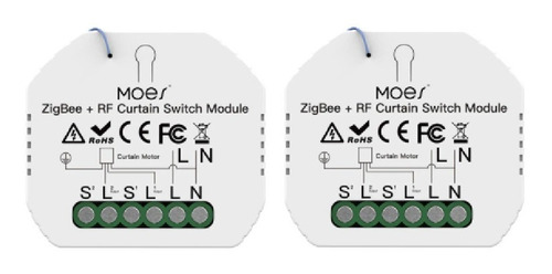 Kit 2 Interruptores Cortina Zigbee + Rf Alexa Google Home