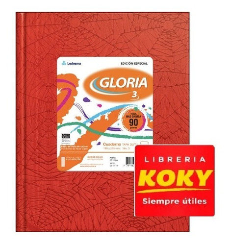 Cuaderno Gloria N°3 T/d 90gr X 48 Hojas Forrado Colores