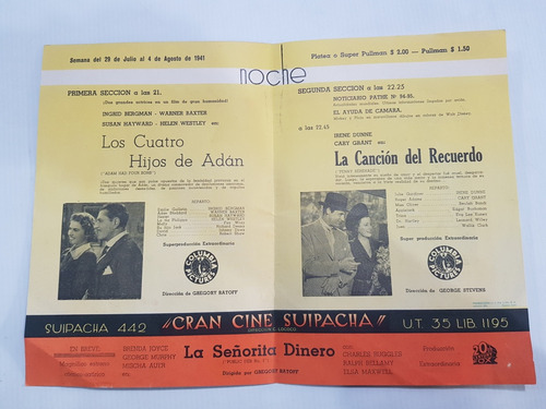 Imagen 6 de 10 de Antiguos Y Raros Programas De Teatro 1930 1940 Mag 58956
