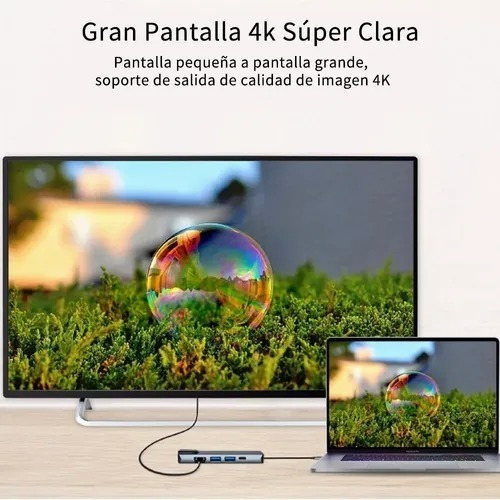 Tipo C Hub 5 En 1 Adaptador Usb C A Hdmi Con Ethernet