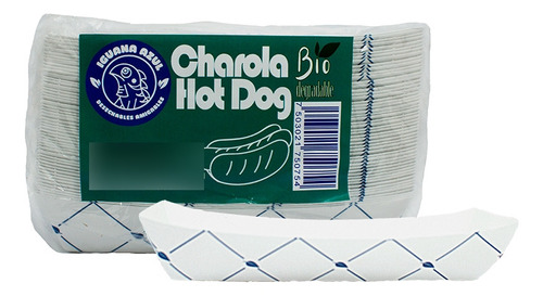 Paquete Azul Foodtruck (charola Hotdog+papel Cuadros) 50pza