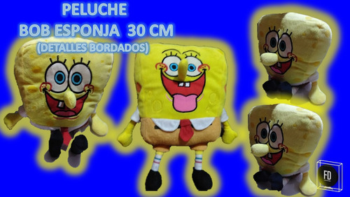 Peluche Bob Esponja 30 Cm, Con Detalles Bordados 