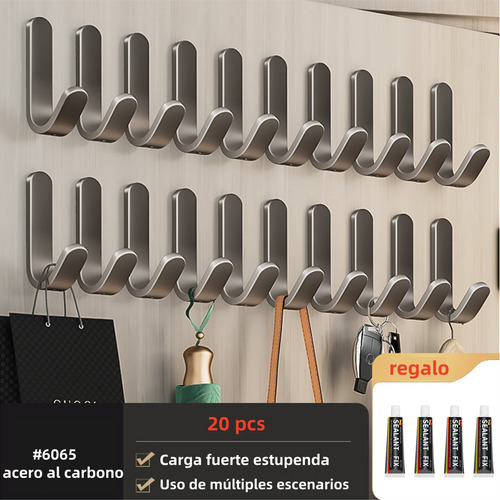 Ganchos Adhesivo De Acero Inoxidable Para Baño Y Cocina 20pc Ganchos Toalleros Adhesivos De Pared Para Toalla Baño Cocina