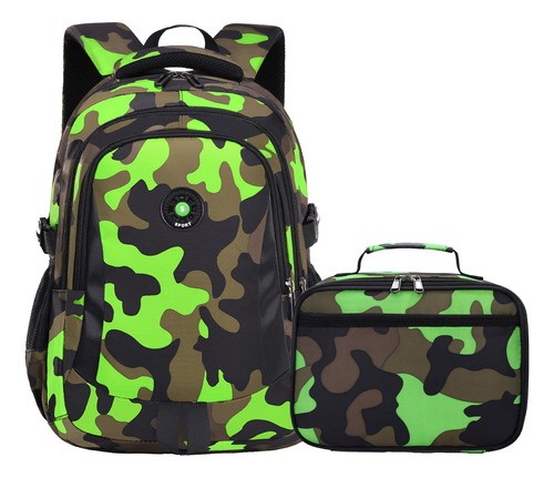 Yvechus Juego De Mochila De Camuflaje Con Bolsa De Almuerzo,