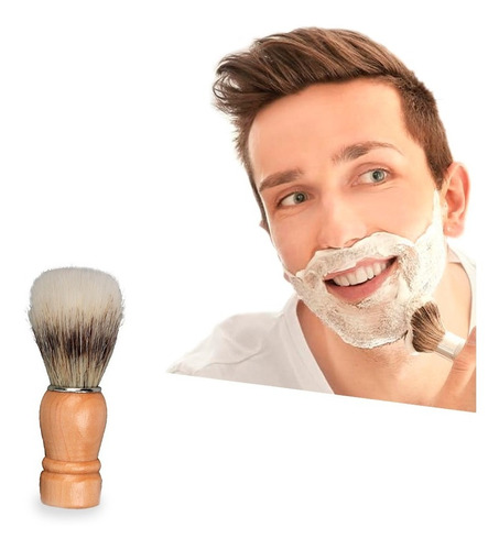 Brocha Afeitar Barba Hombre Mango De Madera Obelisco X1 U