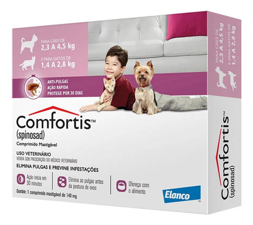 Antipulga Comfortis 140mg - Cães E Gatos