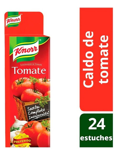 Caja Knorr Tomate Exhibidor De 24 Cubos Con 12 Piezas