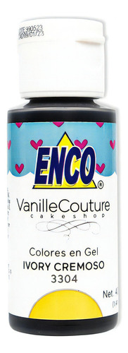 Colorante En Gel Yummy Enco 40g 1.4oz Reposteria Tono Ivory Cremoso