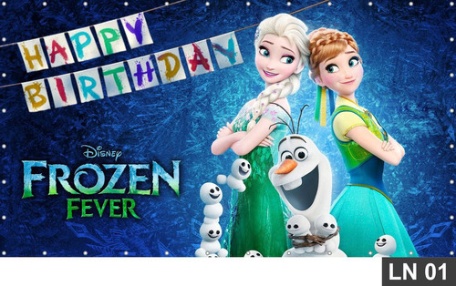 Painel De Festa Frozen Fever Febre Congelante 3,00x1,40m 