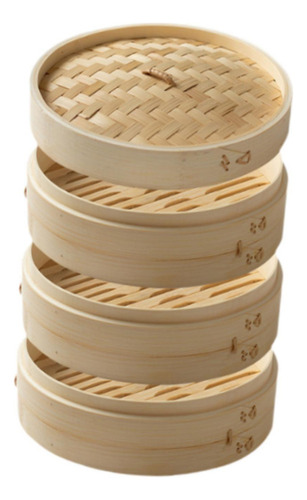 1 Cesta De Bambu Para Cozinhar, Cozinha 25,4 Cm 3 Camadas