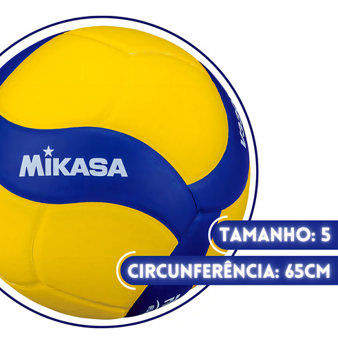 Pelota Mikasa Court V330w para voleibol, color amarillo y azul