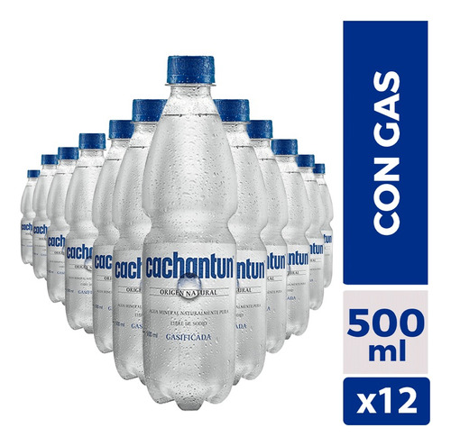 Pack 12 Agua Mineral Cachantun Con Gas 500 Cc