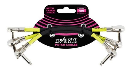 Cabo P/pedal 15,24 Cm L/l Pct C/3 Preto P06059 Ernie Ball