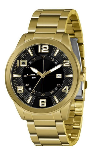 Relógio Lince Masculino Ref: Mrg4695l P2kx Casual Dourado