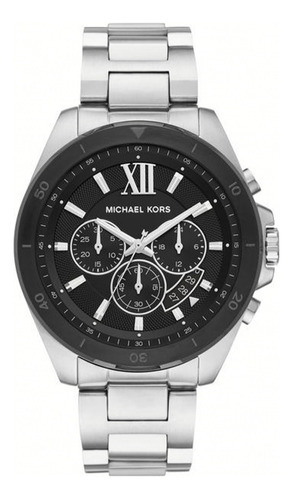 Reloj Michael Kors Brecken Mk8847 Color Plata E-watch Color de la correa Plateado Color del fondo Negro