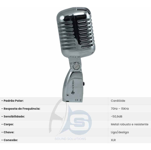 Microfone Classico Vintage Design Retrô Kadosh K36