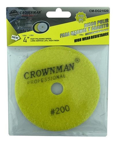 Disco Lija Para Pulir Marmol Granito 4 Pulgadas Crownman