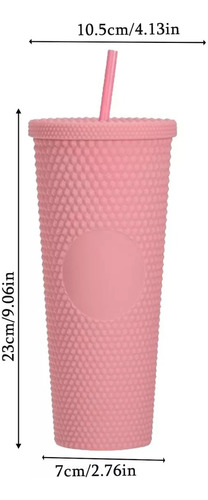 Vaso Doble Pared 24oz/710ml Con Tapa Y Popote