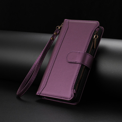 Funda Tipo Cartera De Piel Con Cierre De 9 Ranuras Para Realme Serie 6/7/8, 6 Colores, Correa De Muñeca, Desmontable, Función Atril