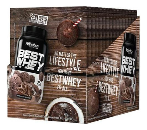 Best Whey Atlhetica Display Com 15 Sachês Brigadeiro Gourmet