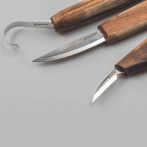 Set Faca E Gancho Para Entalhe Profissional Beaver Craft