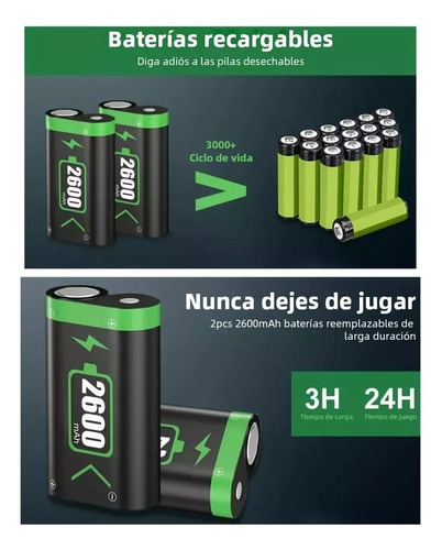 Batería Recargable Para Mando Xbox One/x/s/series, 2x2600mah